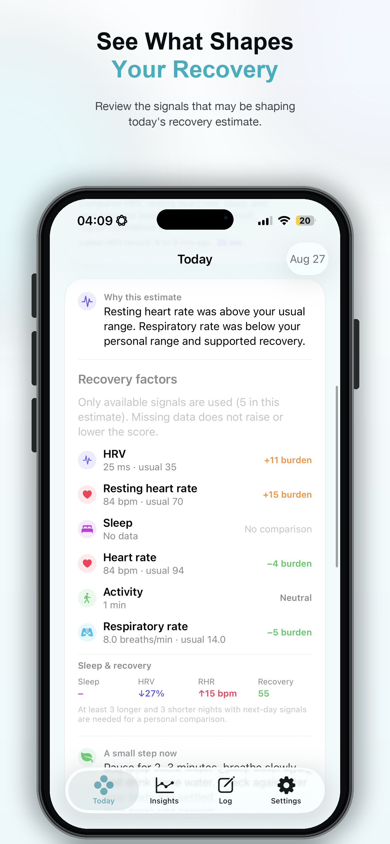 Flow Watch recovery factors and supporting signals