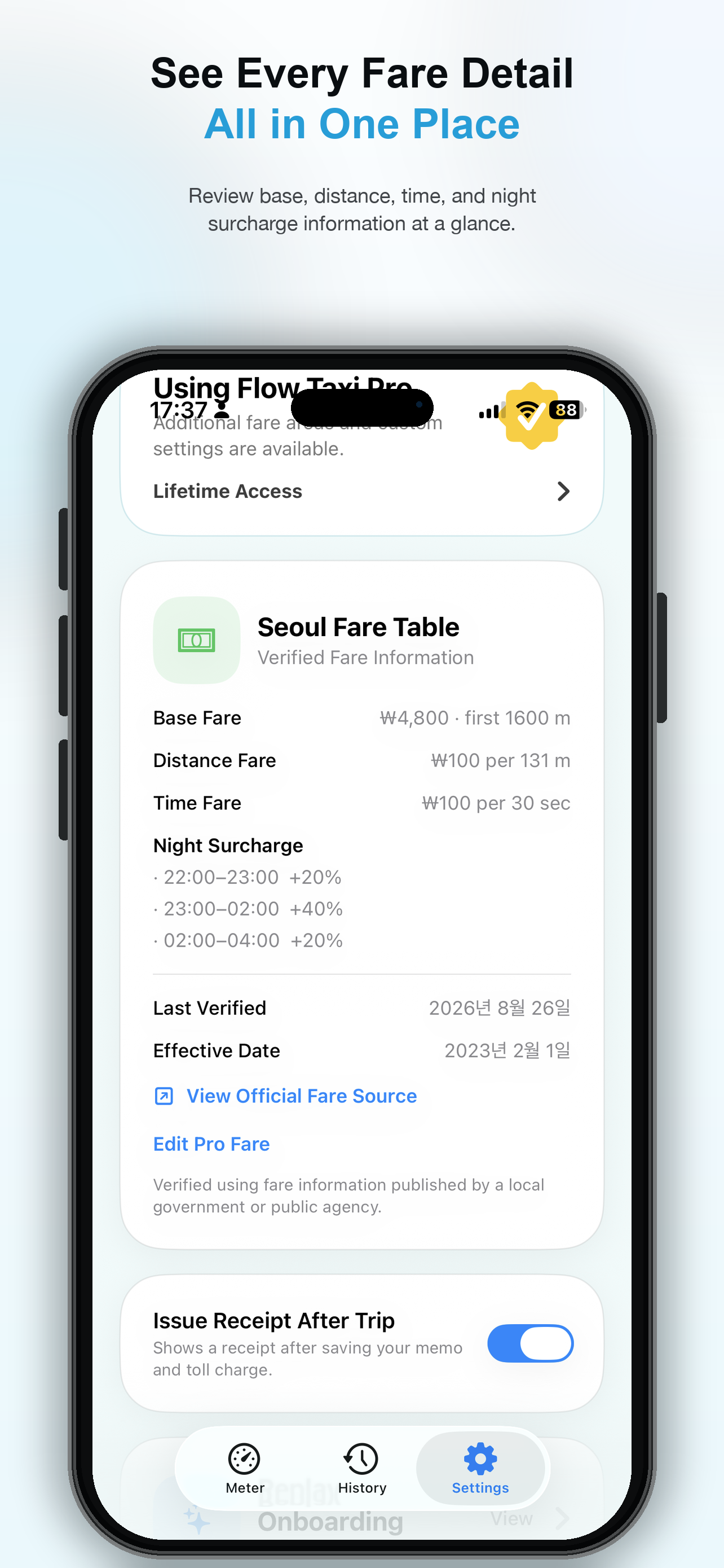 Flow Taxi app screen 4