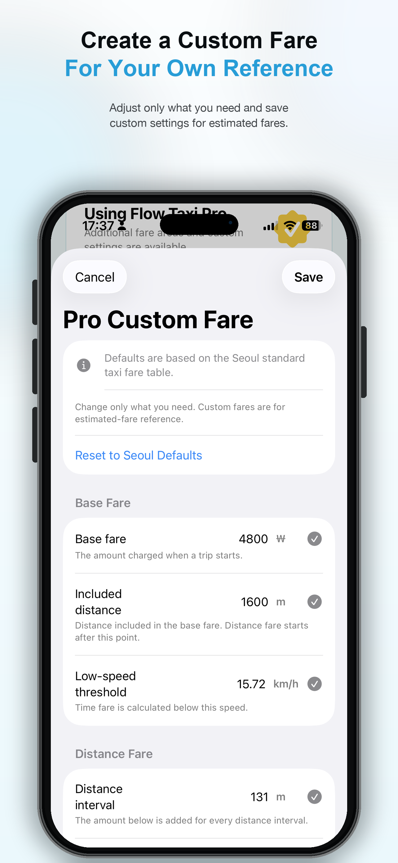 Flow Taxi app screen 5